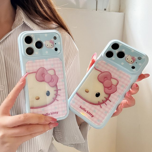 Sanrio Hello Kitty Handyhülle mit Wellenpunkt-Design und Schleife für iPhone 17 Pro 16 15 Pro Max, stoßfeste Hartschalen-Hülle - Bild 1