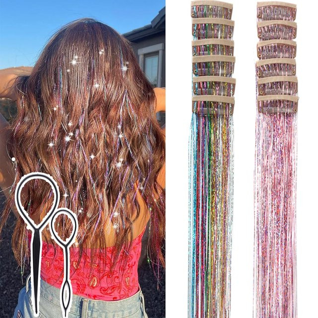 Colorful Girl Clip-in-Haarglitzer-Set, 12-teilig, 20 Zoll, für Kinder - Bild 1