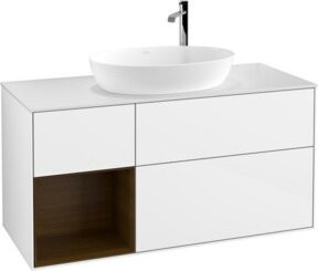 V&B Waschtischunterschrank Finion mit Wandbeleuchtung, Weiß lackiert, Breite: 120 cm, Tiefe: 50,1 cm, Höhe: 50,1 cm - Bild 1