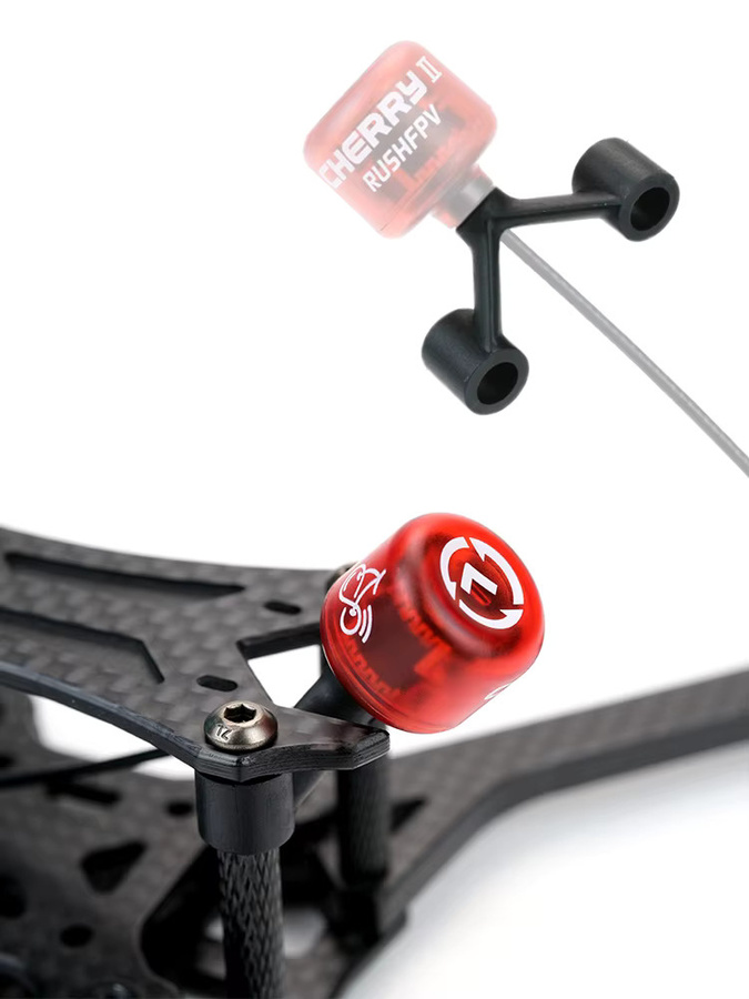 RUSHFPV Cherry 2 II 5.8G 1.8dBi FPV Antenne in Rot mit SMA MMCX UFL LHCP RHCP für RC FPV Langstrecken-Drohnen DJI O4 O4 LITE - Bild 2