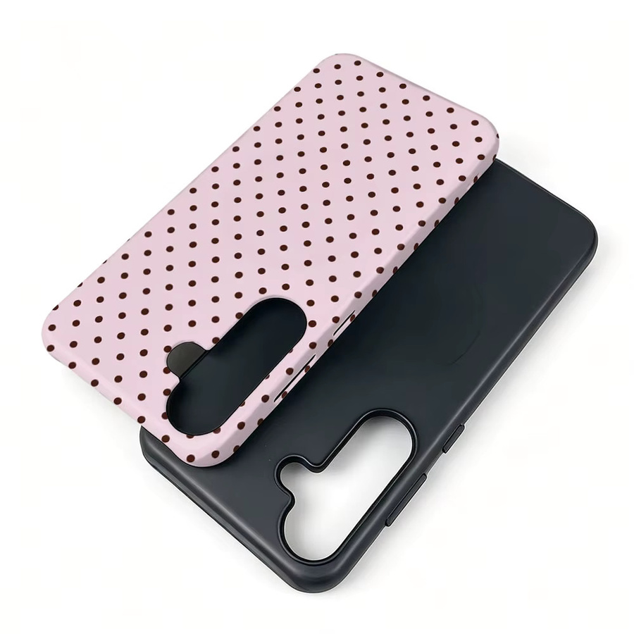 Magnetische 2-in-1 Polka Dot Handyhülle mit Schutzfolie für Samsung Galaxy S26 S25 S24 S23 S22 S21 Plus Ultra FE A15 A16 in Pink - Bild 2