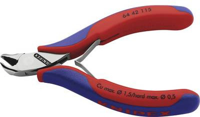 Knipex Elektronik-Vornschneider mit Mehrkomponenten-Hülle, Rot, 115 mm - Bild 2