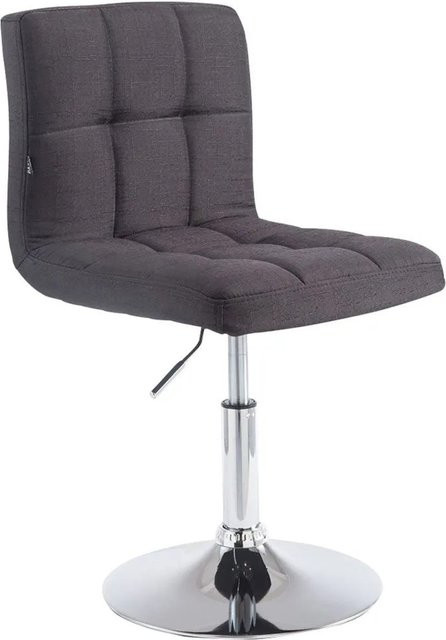 DELUKE Palma Barhocker BANGKO, höhenverstellbarer Barstuhl mit Lehne und 360 Grad Drehbarkeit, Stoff Schwarz, B/T/H: 44 x 49 x 74 cm - Bild 1