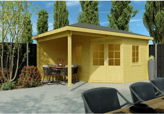 Fjordholz Gartenhaus Evelyn 3B 5-Eck aus imprägnierter Kiefer mit Fenster und Tür - Bild 1