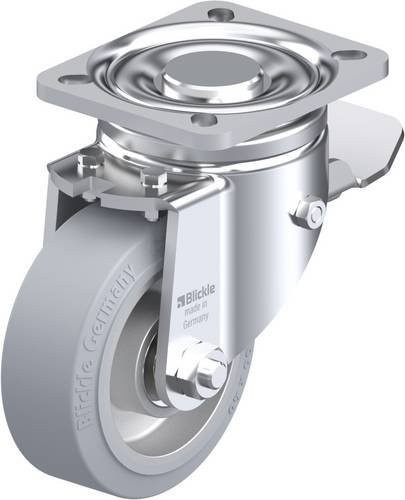 Blickle Lenkrolle LH-ALEV 100K-1-ST-SG mit Feststeller, Farbe: Grau, Rad-Durchmesser: 100 mm, Tragfähigkeit: 200 kg - Bild 1