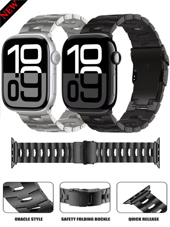 Oracle Titan Armband, Edelstahl, Schwarz, für Apple Watch - Bild 4