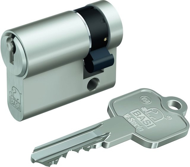 BASI Profil-Halbzylinder V50 Gleichschließend Nr. 10 in Silber aus Messing, B/T/H: 10 x 30 mm - Bild 1