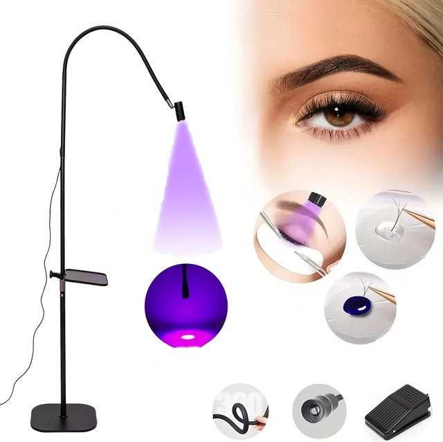 Bromose UV-Wimpernkleber Lampe mit Fußpedalsteuerung, Schwarz - Bild 1