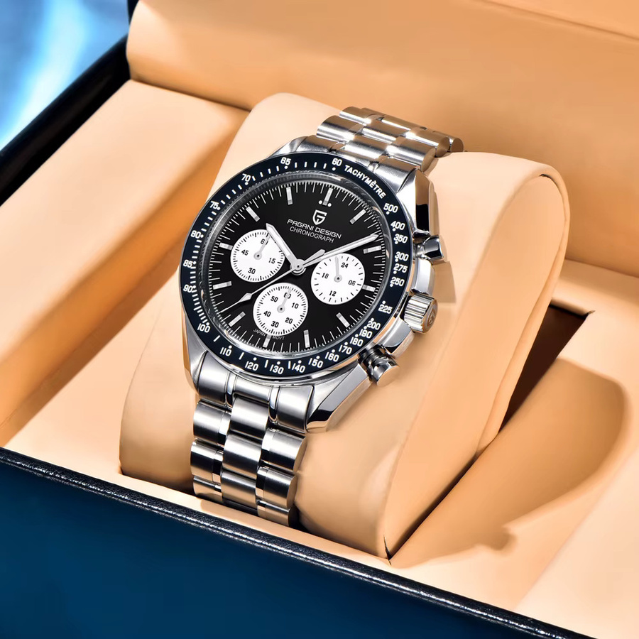 Pagani Design Chronograph, Quarz, Edelstahl, Saphirglas, Herren, Schwarz - Bild 4