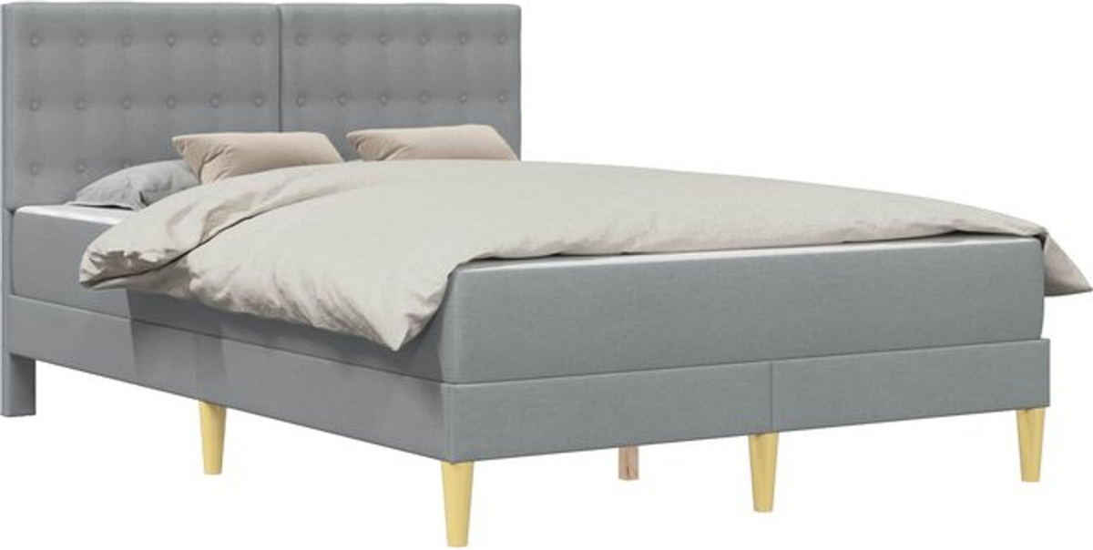 Modernes Polsterbett mit Matratze von vidaXL in Grau, Stoff, B/T/H: 160 x 200 x 96 cm - Bild 1