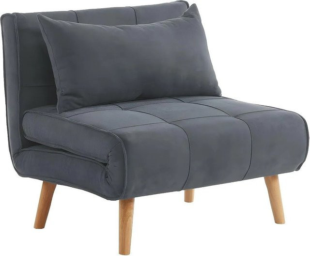 Vente-unique Schlafsessel Chila in Grau mit Armlehnen, Breite: 90 cm - Bild 1