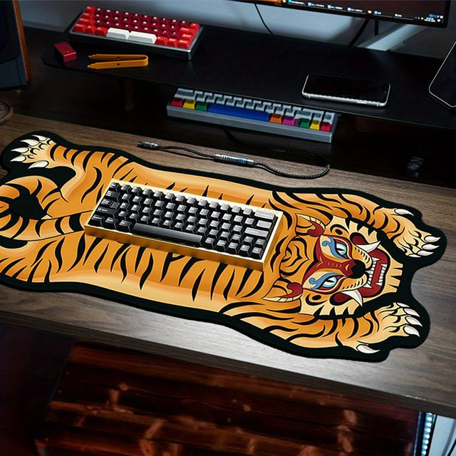 VIKAMA Fierce Tiger Mauspad in Multicolour, rutschfeste Schreibtischunterlage für Gaming und Desktop - Bild 1