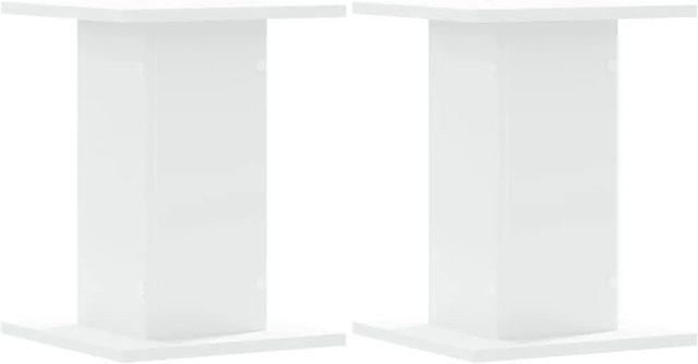 vidaXL Pflanzenständer 2er Set aus Holzwerkstoff in Weiß, B/T/H: 30 x 30 x 40 cm - Bild 1