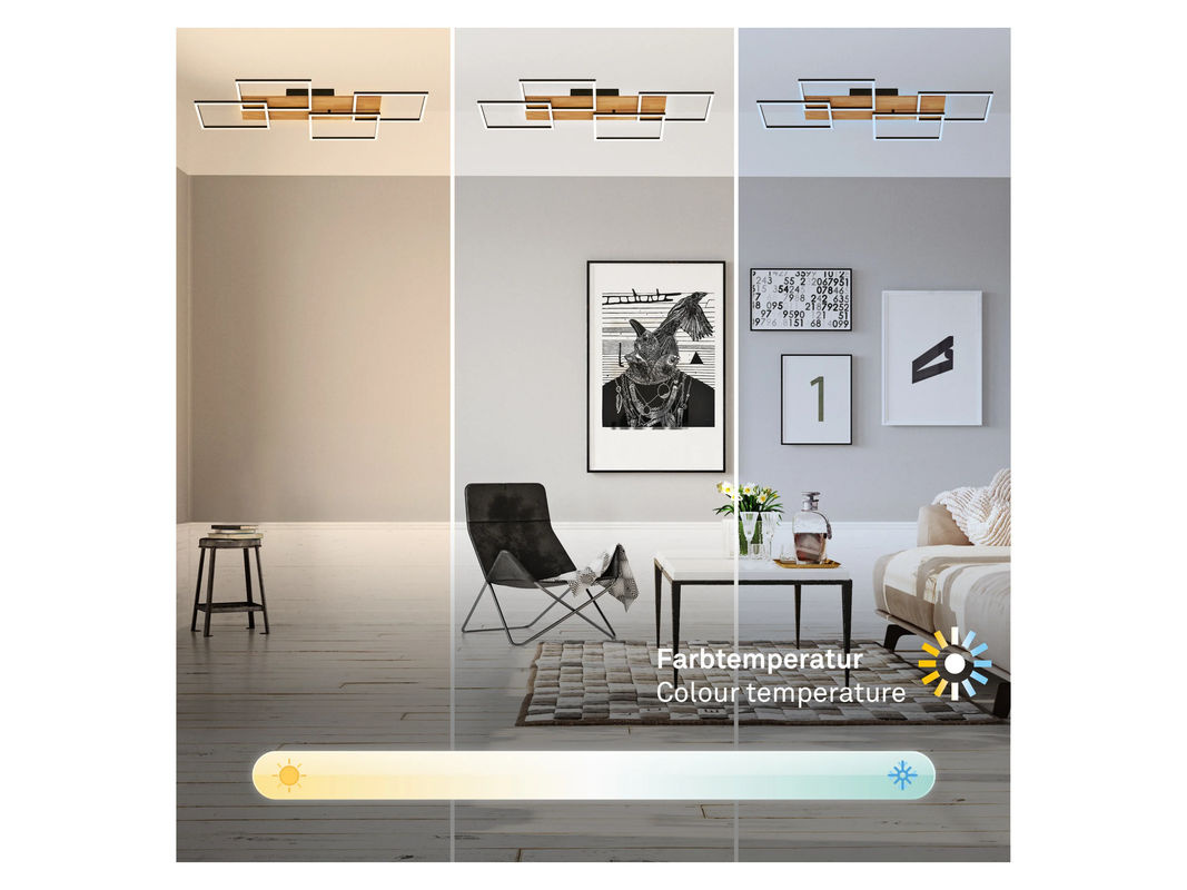 BRILONER CCT LED Deckenleuchte mit Backlighteffekt in Weiß, B: 95,5 cm, T: 41 cm - Bild 3