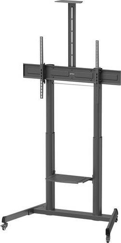 Manhattan Monitor-Standfuß Schwarz, Höhenverstellbar von 30,5 cm bis 152,4 cm, Neigbar mit Geräte- und Kameraablage - Bild 1