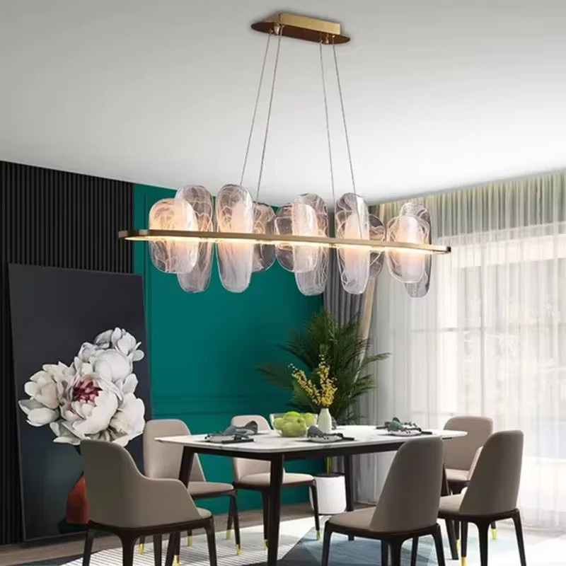 ZIMULONG Runde LED-Pendelleuchte im Art-Deco-Stil mit Wolkenglas und goldenem Ring, dimmbar, Gold/Messing und Weiß - Bild 3