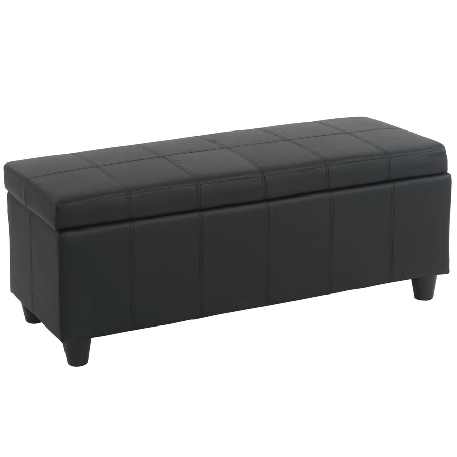BERLINLODGE Aufbewahrungstruhe Lars aus Kunstleder in Schwarz Matt, B/T/H: 114 x 45 x 45 cm - Bild 2