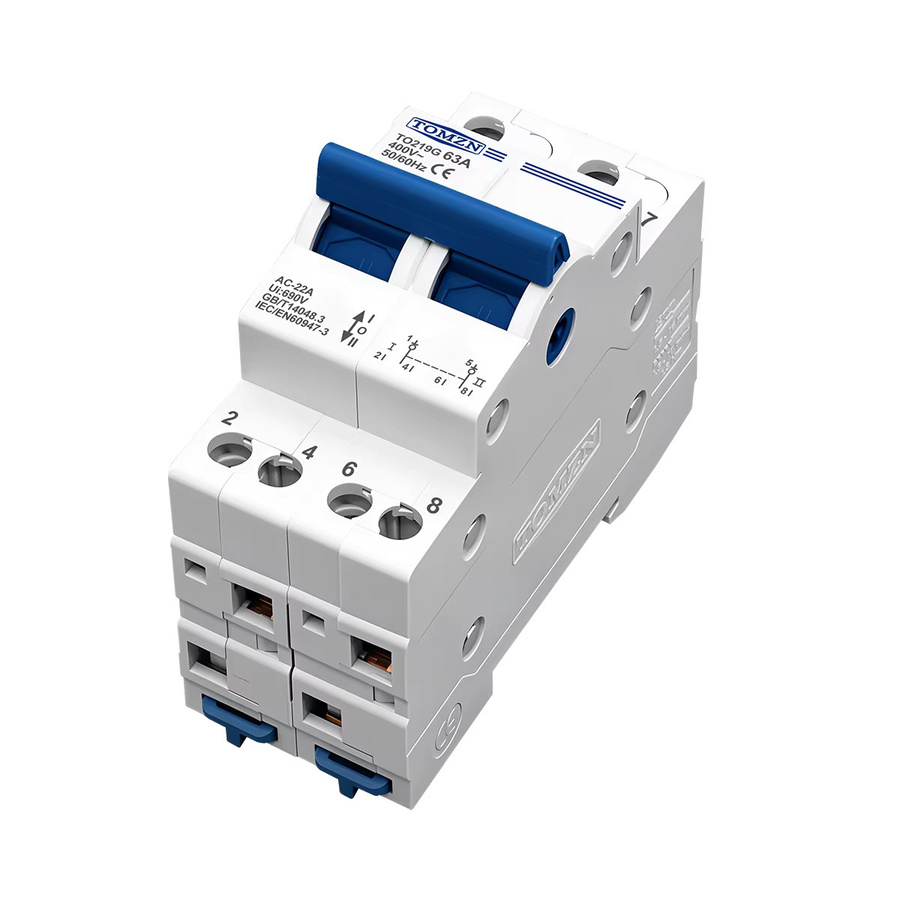 TOMZN MTS Dual Power Manueller Übertragung Trennschalter Leistungsschalter mit Verriegelung für Generator und PV - Bild 2