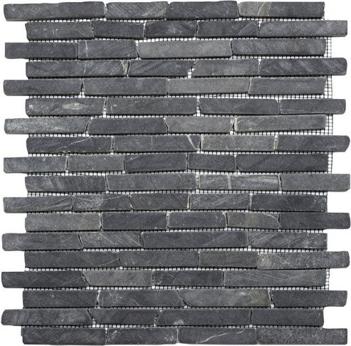 HuH Mosaik Mosaikfliese Bali in Schwarz als Wandbelag oder Bodenbelag im Steinlook, B/L: 30,5 x 30,5 cm - Bild 1
