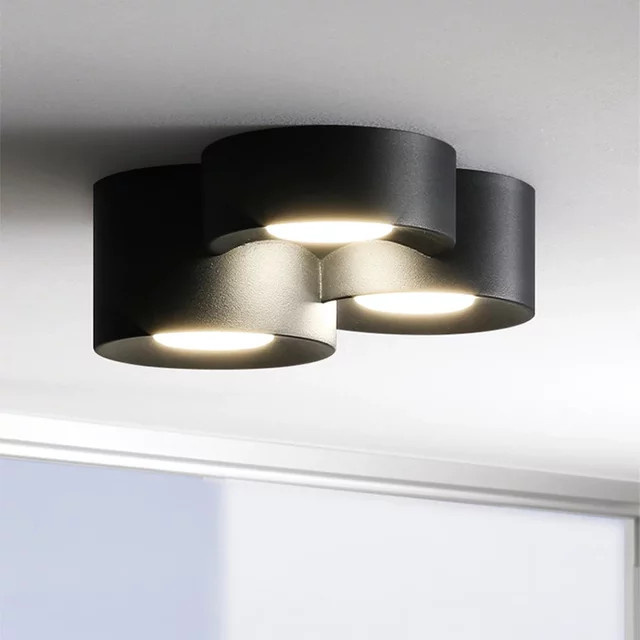 DAMIASMIL Nordic LED Deckenlampe in Zylinderform für Schlafzimmer und Flur, Schwarz - Bild 1