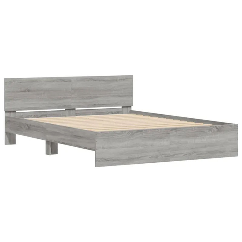 Vidaxl Bettgestell mit Kopfteil in Grau, Modernes Design, B/T/H: 140 x 200 cm - Bild 2