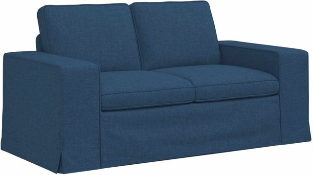 vidaXL Sofa Blau mit Stoffbezug und Metallrahmen, B/T/H: 162 x 80 x 82 cm - Bild 1