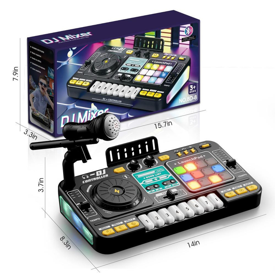 Yiran toy Kinder DJ-Mixer mit Mikrofon und elektronischer Klaviertastatur - Bild 3