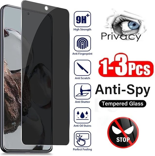 Sichtschutz Panzerglas aus gehärtetem Glas für Xiaomi Redmi 10 Prime 2022 12t Pro K60E Note 12 Pro 12 Pro+ in Transparent - Bild 1