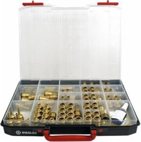 Riegler Sortimentsbox mit Schnellverschlusskupplung und Stecknippel NW 7,2 in Messing und Mehrfarben - Bild 1