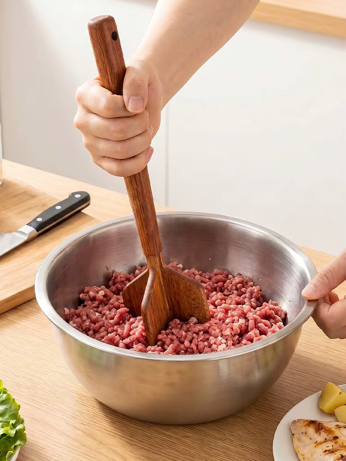 Willstar Küchenfleischzerkleinerer und Kartoffelstampfer in Braun, hitzebeständig und antihaftbeschichtet - Bild 6