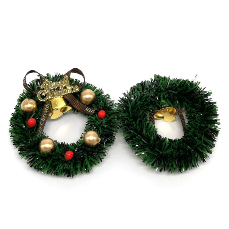 ZTOYL Weihnachtskranz mit Schleife, Mini Türgirlande, Puppenhaus Anhänger, 1:12 - Bild 3