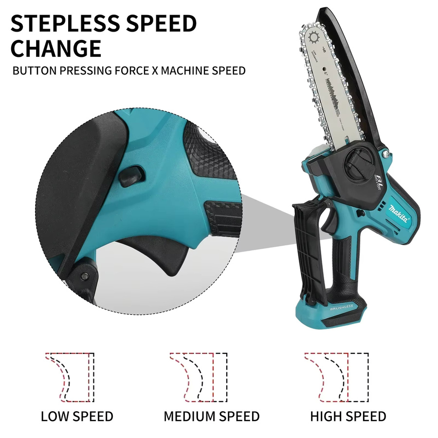 Makita Akku-Kettensäge 6 Zoll Mini Tragbare Elektrische Kettensäge für Holzarbeiten in Petrol - Bild 3