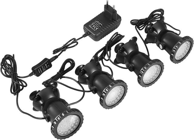 Canaryy RGB LED Aquarium Beleuchtung, wasserdichte Tauchbeleuchtung für Fischbecken und Gartenteich, dimmbar mit Fernbedienung, Schwarz - Bild 1