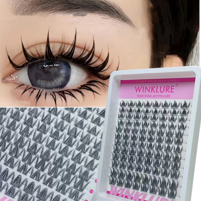 WINKLURE Wimpernbüschel, Wispy Cat-Eye Manga-Stil, Black, Unisex - Bild 1