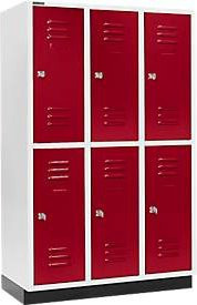 Schäfer Shop Select Kleiderspind mit 6 Abteilen, Zylinderschloss und Sockel, Farbe: Rubinrot, Breite: 40 cm - Bild 1
