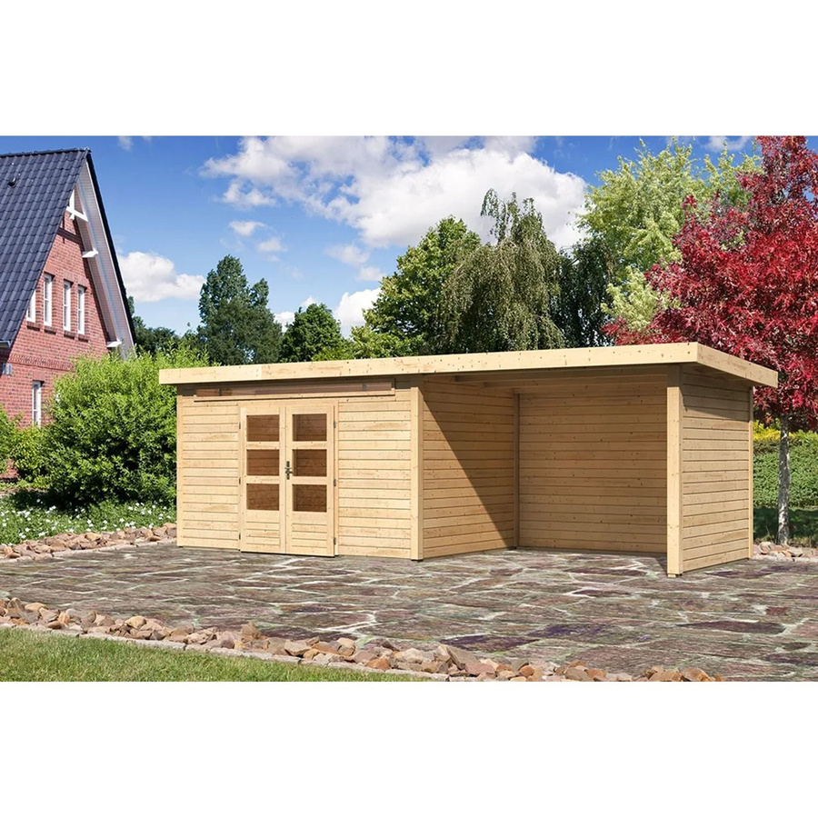 Karibu Holz-Gartenhaus Kumla 7 in Natur mit Pultdach und modernem Design, B/T: 360 x 240 cm - Bild 2
