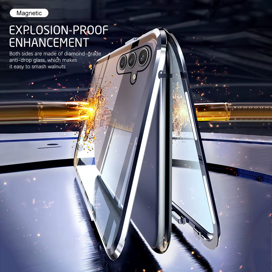 Magnetische Klapphülle mit doppelseitig gehärtetem Glas für Samsung Galaxy S26 S25 Ultra A17 A37 A57 A16 A36 A56 in Blau oder Grün - Bild 3