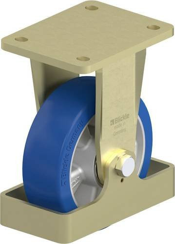 Blickle Schwerlast-Bockrolle BS-ALBS 150K-FS in Blau und Silber mit 150 mm Rad-Durchmesser und einer Tragfähigkeit von max. 500 kg - Bild 1