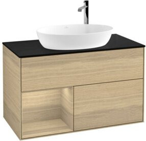 V&B Waschtischunterschrank Finion 100 mit Wandbeleuchtung in Eiche Oak, B/T/H: 100 x 50,1 x 50,1 cm - Bild 1