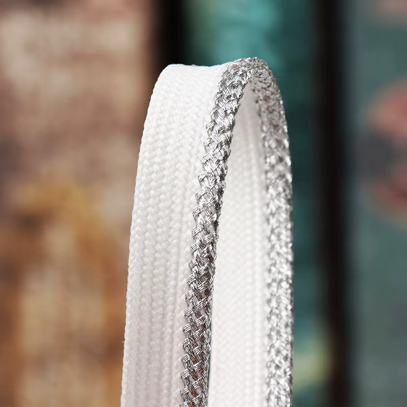 3M Geflochtene Ombre Drahtborte in Gold-Silber als glitzernde Lippenkordel zur Verzierung von Kissen und Polstern - Bild 3