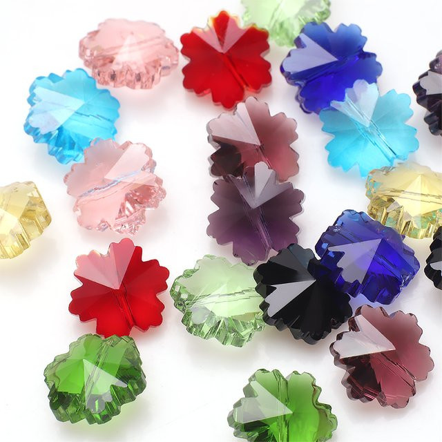 YUANZHIRUN Anhänger Kristallglas, Schneeblumen, Weiß, 14 mm, Unisex - Bild 1