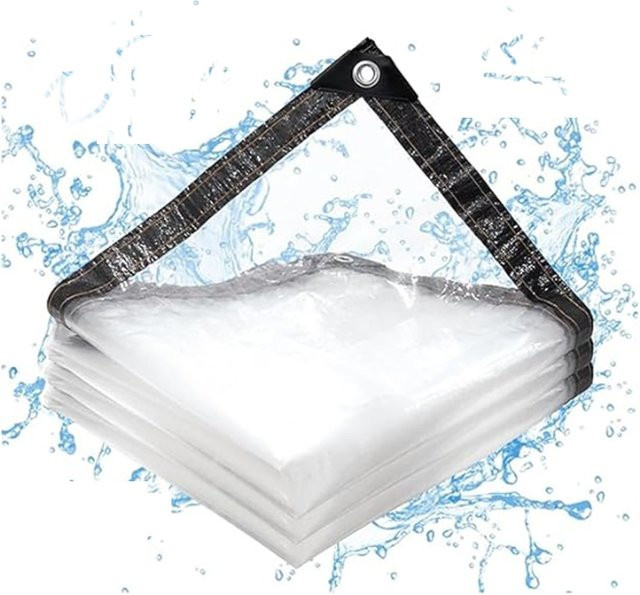 Transparentes Regenschutz-Tuch aus Polyethylen als winddichter Pflanzenschutz und Gewächshausabdeckung mit Perforation - Bild 1