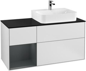 V&B Finion Waschtischunterschrank mit Abdeckplatte, weiß lackiert, Wandmontage, Breite: 120 cm - Bild 1