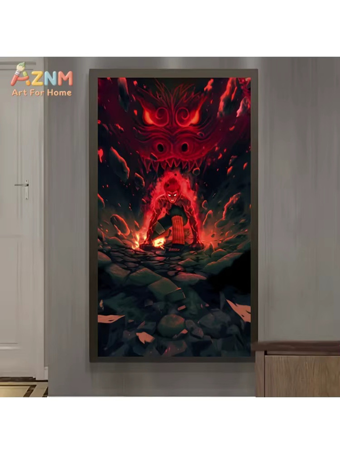 Kayou Naruto Anime Wandkunstdruck Might Guy Eight Gates Red Dragon Leinwandposter - Bild 5