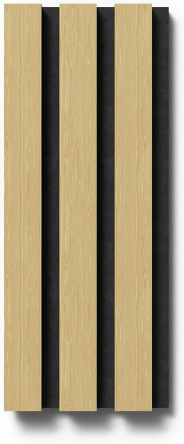 Akustikpaneel Denpanels Eiche Unbehandelt mit schwarzem Filz im skandinavischen Stil, B: 29,5 cm, H: 15 cm - Bild 1