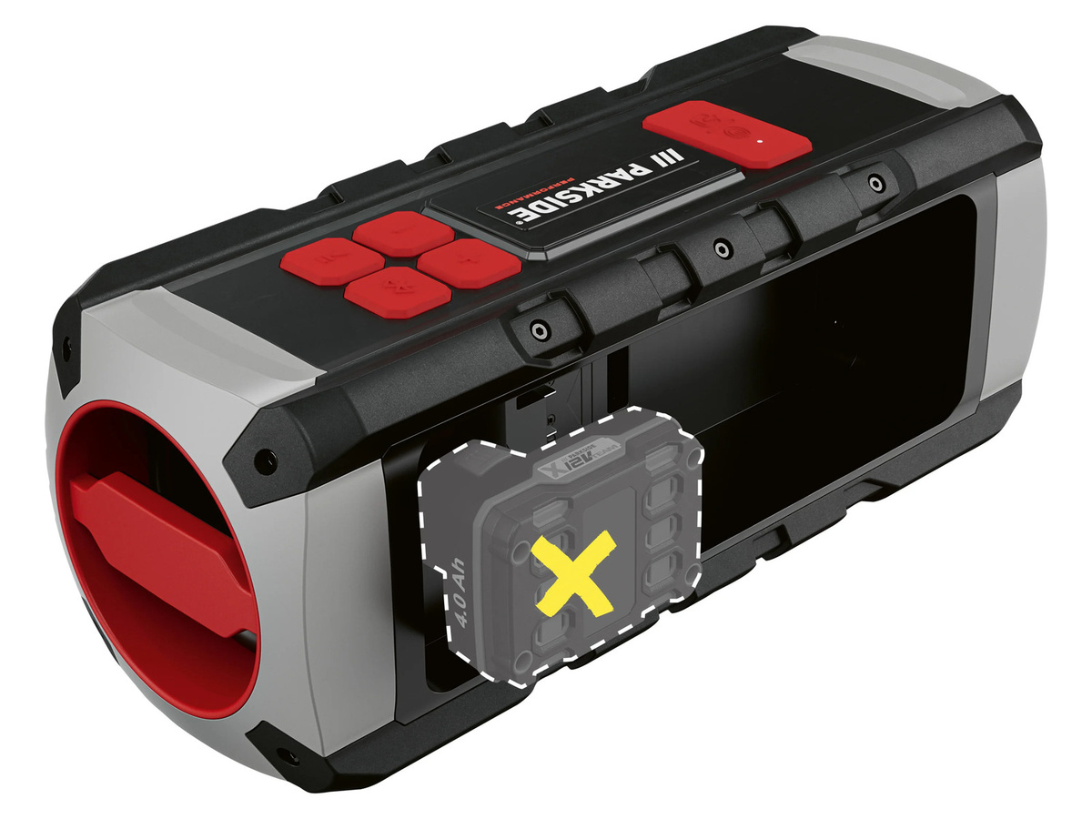 PARKSIDE PERFORMANCE Bluetooth-Baustellenlautsprecher in Schwarz-Rot mit IP54 Schutzklasse - Bild 2