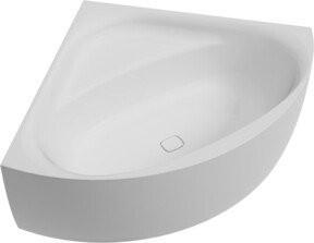 Hoesch Eck-Badewanne iSENSI aus Acryl in Weiß, freistehend mit Schürze - Bild 1