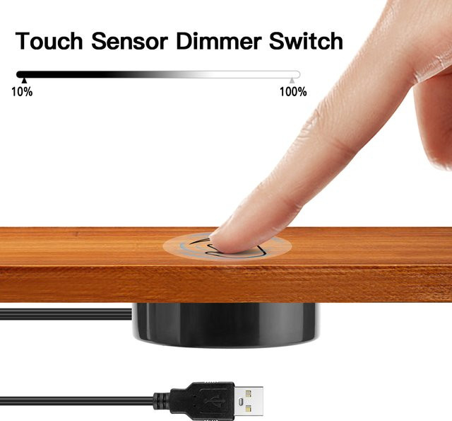 MALITAI USB LED Dimmer Touch Sensor Schalter für Holz, Glas oder Acryl, Durchlassgröße: 25 mm - Bild 1