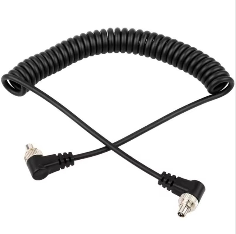 Canon PC-Synchronisationskabel Flash-Spiralkabel mit Schraubverschluss Stecker-zu-Stecker - Bild 3