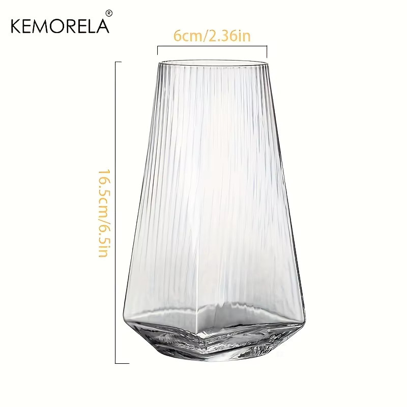 KEMORELA Highball-Glas mit geometrischem Design, transparentes Trinkglas für Cocktails, Wasser oder Saft, 500 ml - Bild 4